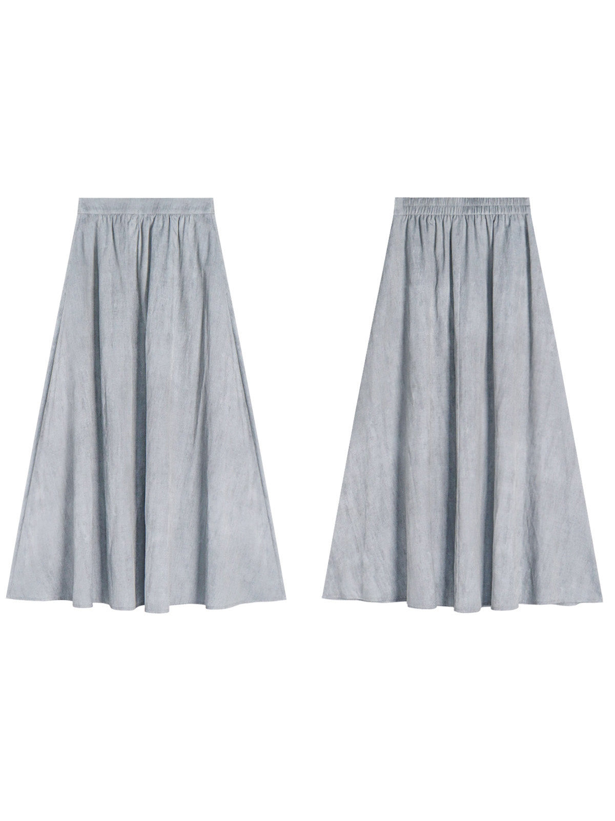 Light blue long pleated skirt with side pockets