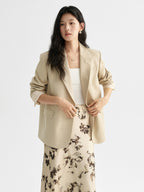 Ivory Floral A-Line Midi Skirt with Pleated Fishtail Hem